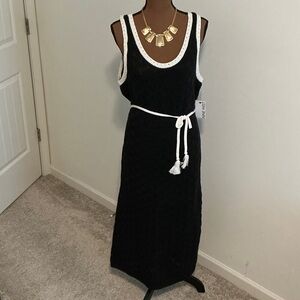 Nine West Black Dress with White Trim